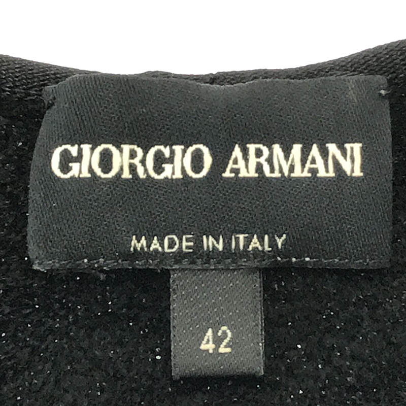 GIORGIO ARMANI / ジョルジオアルマーニ ビジュー装飾 パイルカットソー 長袖Tシャツ