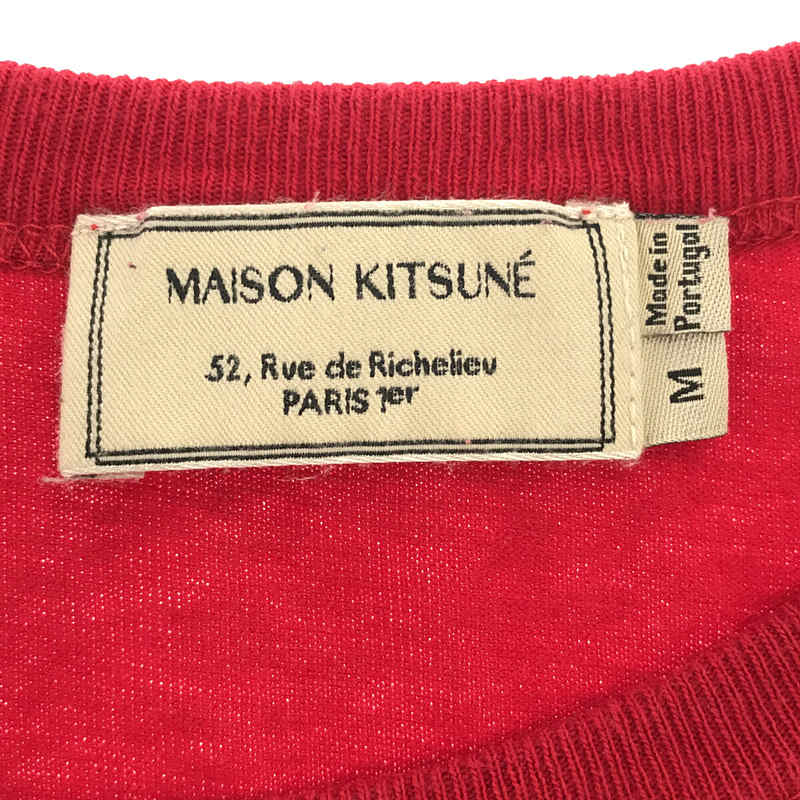 MAISON KITSUNE / メゾンキツネ ワンポイント刺繡ロゴ クルーネック ポケット Tシャツ カットソー