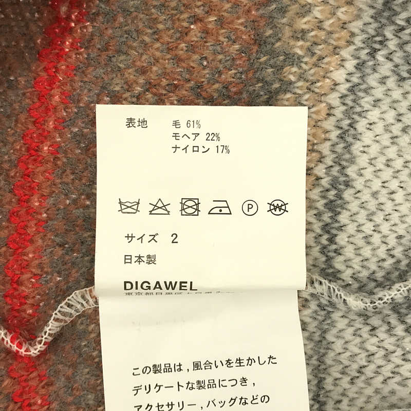 JACQUARD CARDIGAN ジャカード ビッグシルエット モヘア ニット カーディガン モヘヤDIGAWEL / ディガウェル