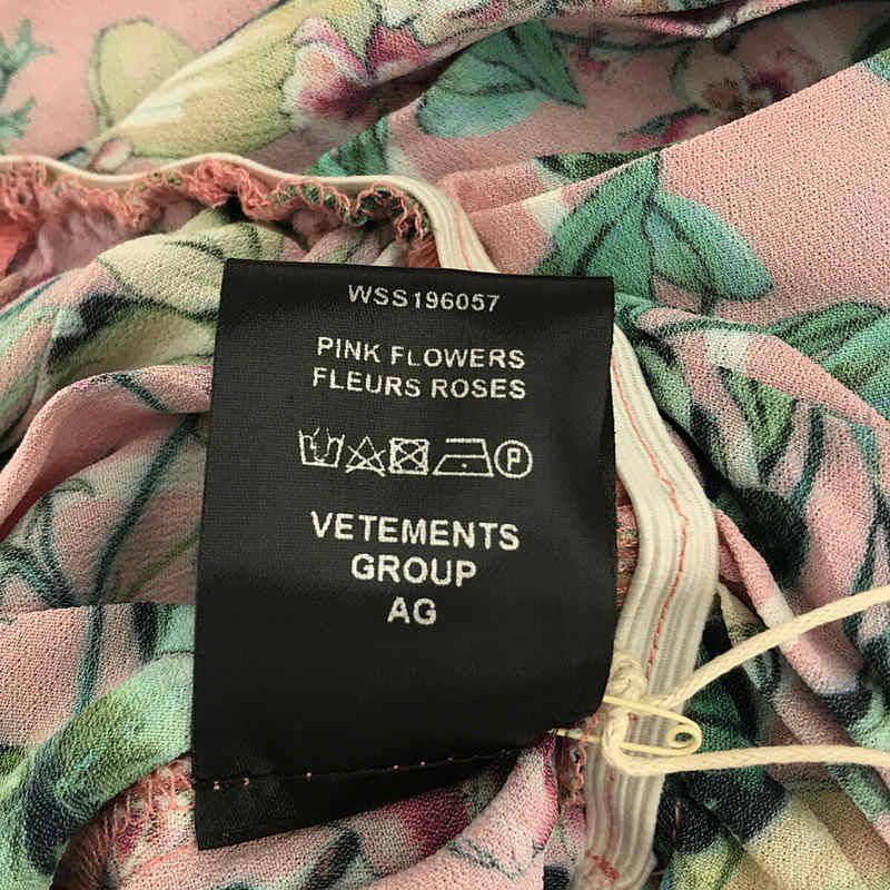 VETEMENTS / ヴェトモン イタリア製 Viscose ビスコース 総柄 ボウタイ シャツ ブラウス