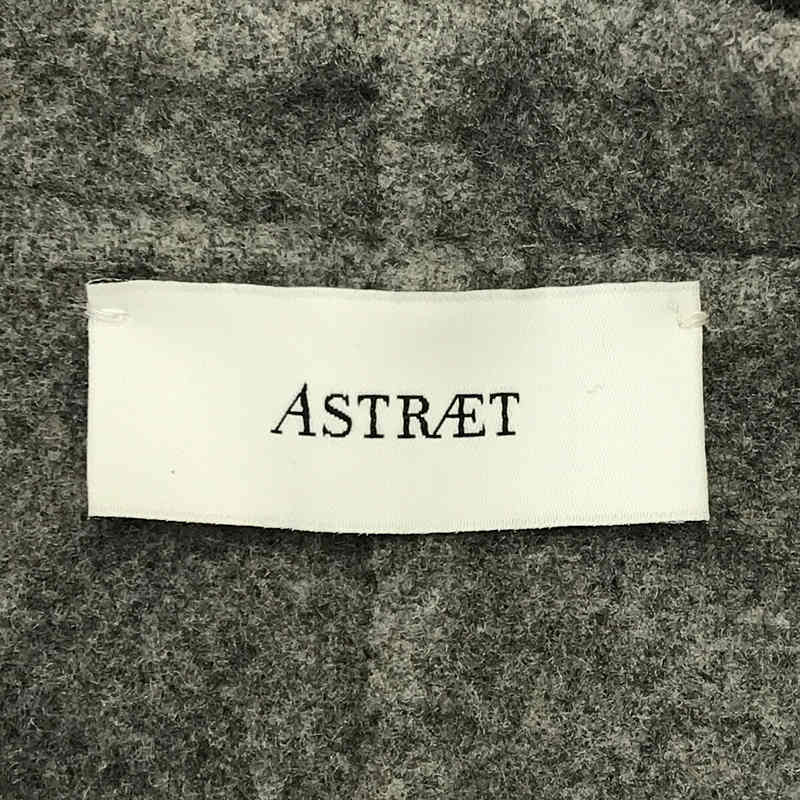 ASTRAET / アストラット ウール混 ノーカラー コート