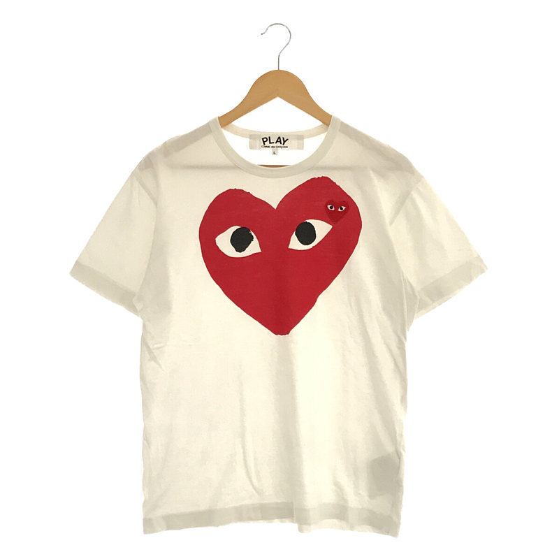 コットン クルーネック フロント ハートロゴ Tシャツ カットソーPLAY COMME des GARCONS / プレイコムデギャルソン