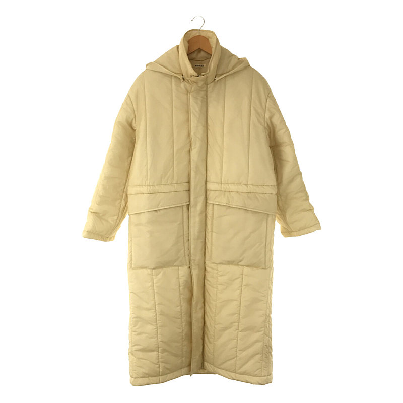 SUPER LIGHT AIRY NYLON PADDED COAT フード付き キルティング ロング コート カバー・ハンガー付属有AURALEE  / オーラリー