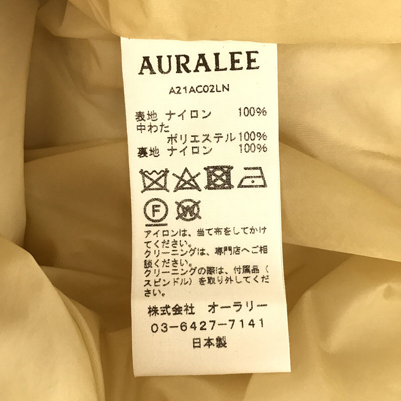 SUPER LIGHT AIRY NYLON PADDED COAT フード付き キルティング ロング コート カバー・ハンガー付属有AURALEE  / オーラリー