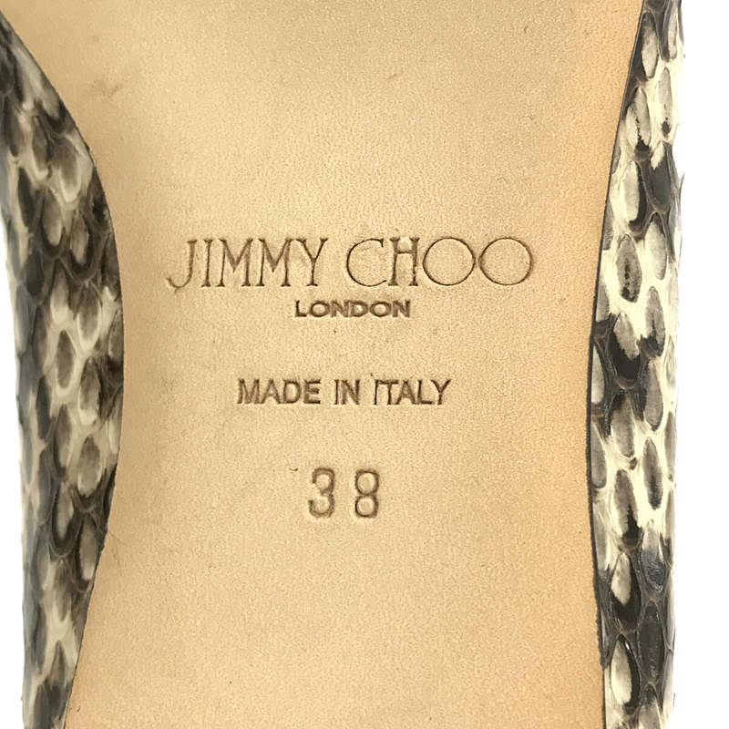 JIMMY CHOO / ジミーチュウ パイソン レザー アンクル ポインテッドトゥ パンプス シューズ