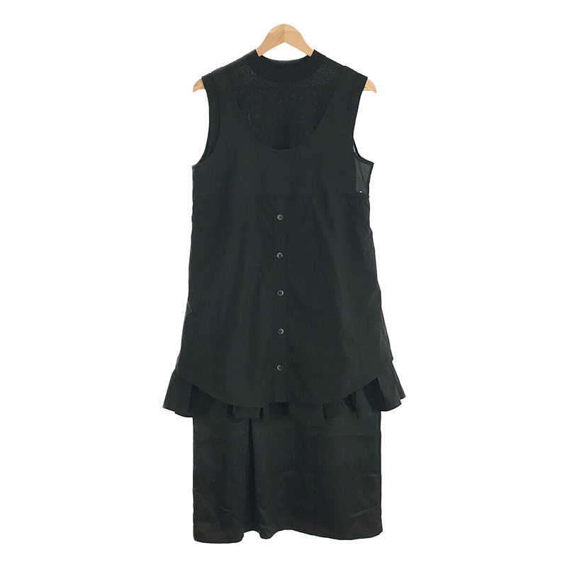 ニットコンビ TANK TOP DRESS レイヤード ノースリーブ ロング ドレス