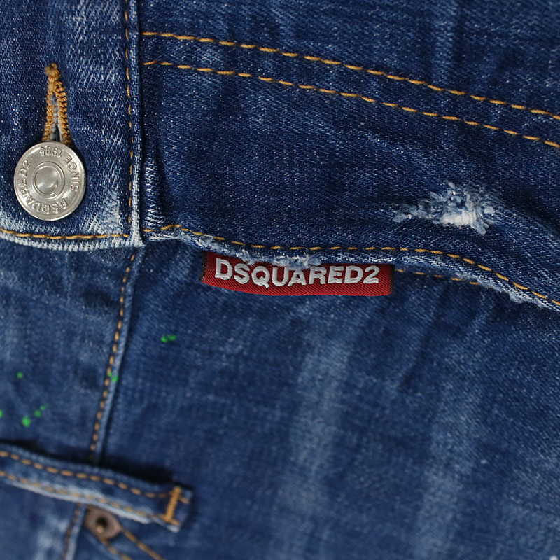 DSQUARED2 / ディースクエアード Squared Crotch Short ペイントデニムショートパンツ