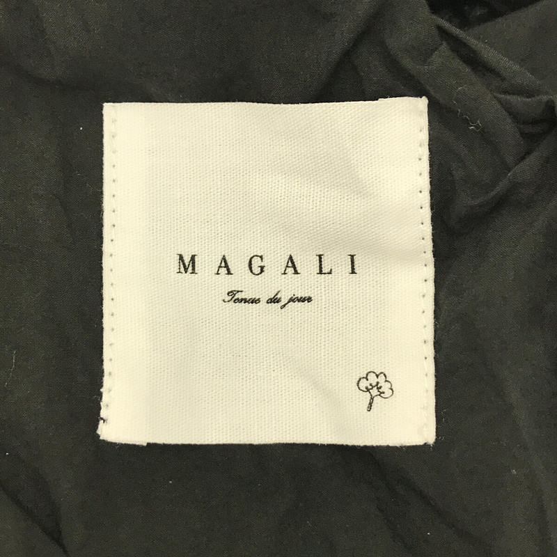 MAGALI / マガリ グランジウォッシュコットン エプロン ギャザー ロング ワンピース