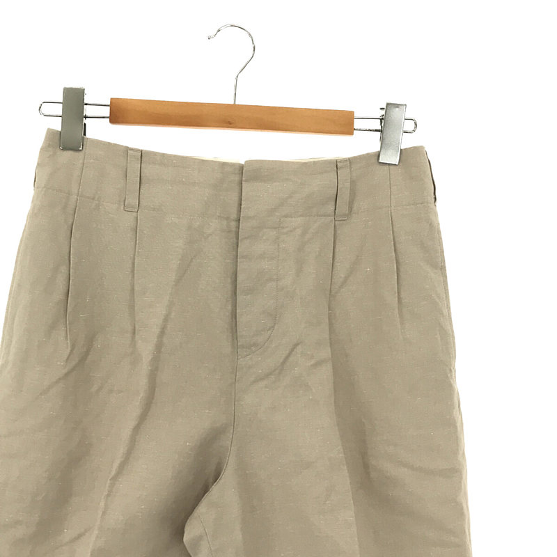 リネン混 タック入り ショート パンツ ショーツMARGARET HOWELL / マーガレットハウエル マーガレットハウエル リネン ショートパンツ