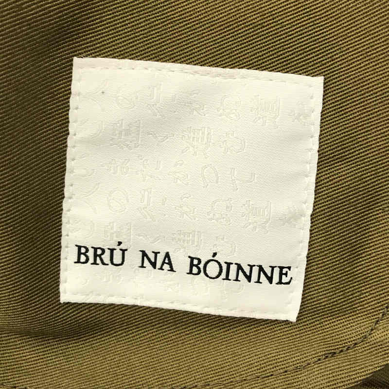 BRU NA BOINNE / ブルーナボイン マチ付きポケット チンストラップ オーバーシルエット ロング アルチザンコート2号