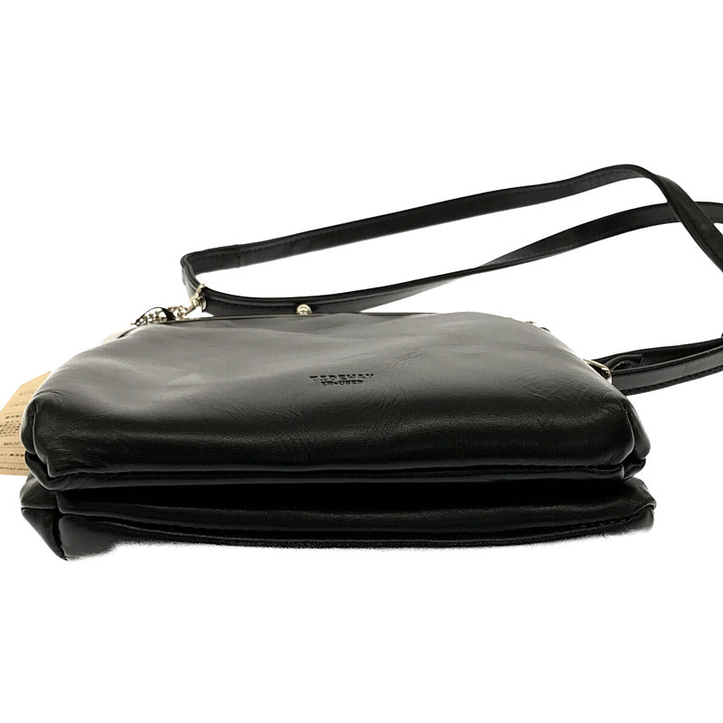 【美品】TIDEWAY ヌメ革 がま口 スクエア レザー ショルダーバッグ 黒 美品】TIDEWAY ヌメ革 がま口 スクエア レザー ショルダーバッグ