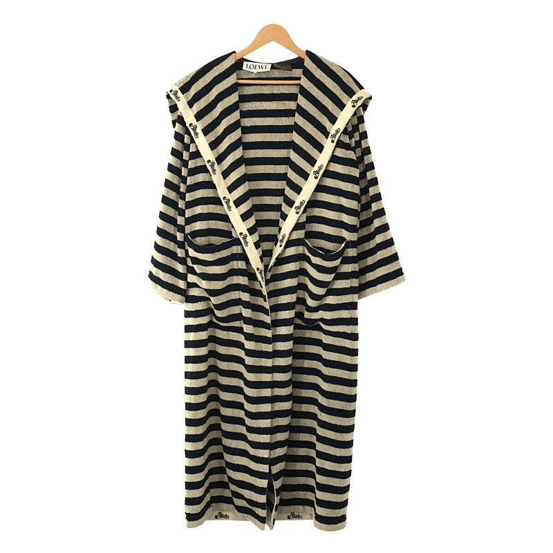 LOEWE / ロエベ × Paula's Ibiza PAULA STRIPE TOW EL COAT パウラズ イビザ コラボ  ワッペンロゴ ボーダー ベルト付き