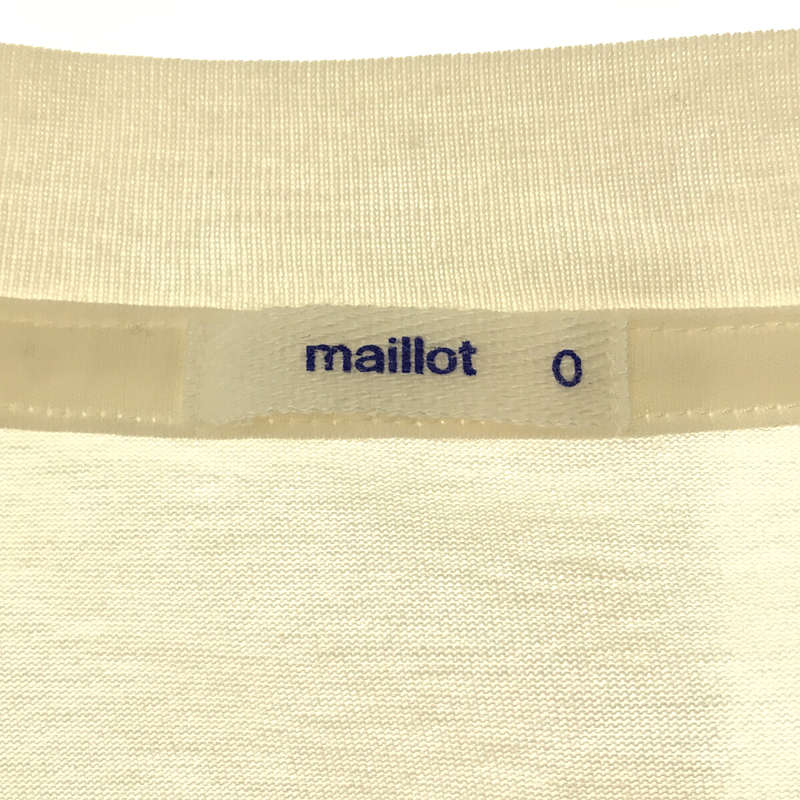 maillot / マイヨ コットン クルーネック サイドポケット スリット ロング ワンピース