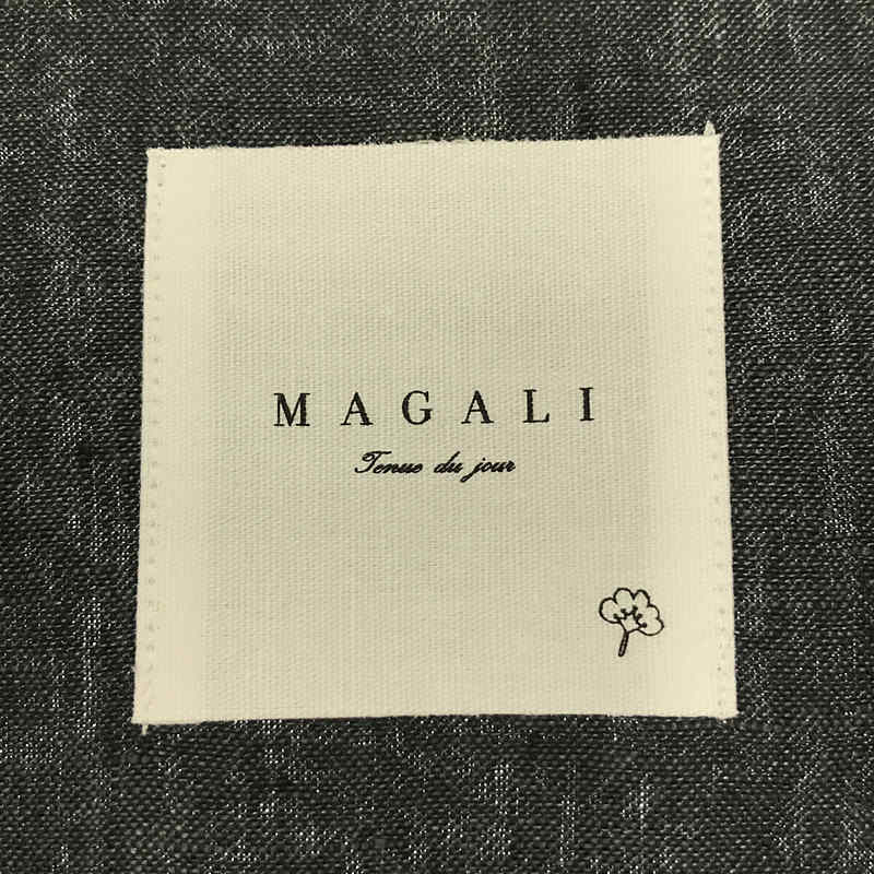 MAGALI / マガリ リボン シャンブレーリネンファーマープルオーバー シャツ ブラウス