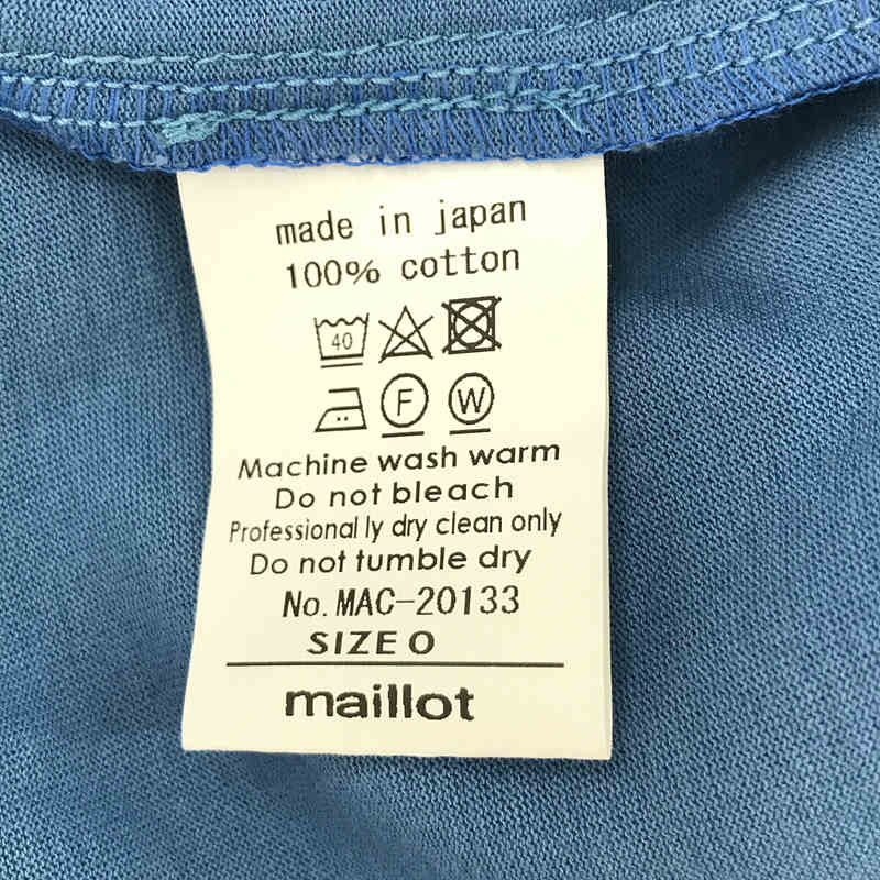 maillot / マイヨ コットン クルーネック サイドポケット付き スリット ロング ワンピース