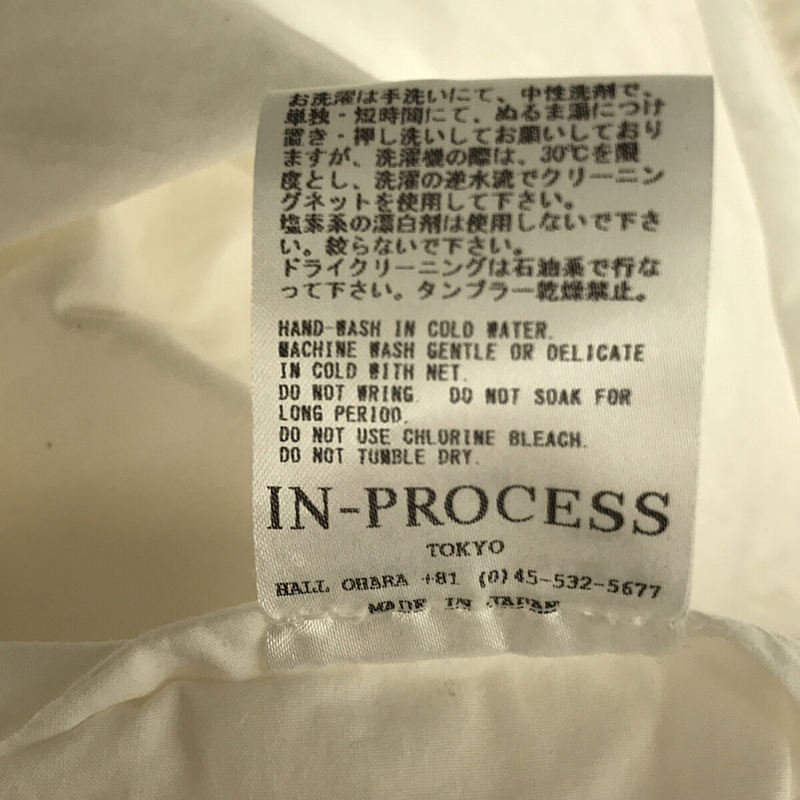 IN-PROCESS Tokyo / インープロセストーキョー SHIRRING TYPEWRITER SHIRT シャーリング タイプライター ギャザー スリーブ  オーバー シャツ ブラウス