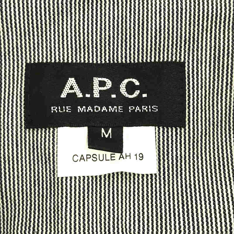 A.P.C. / アーペーセー ヒッコリー リベット オープンカラー ワーク シャツ 開襟