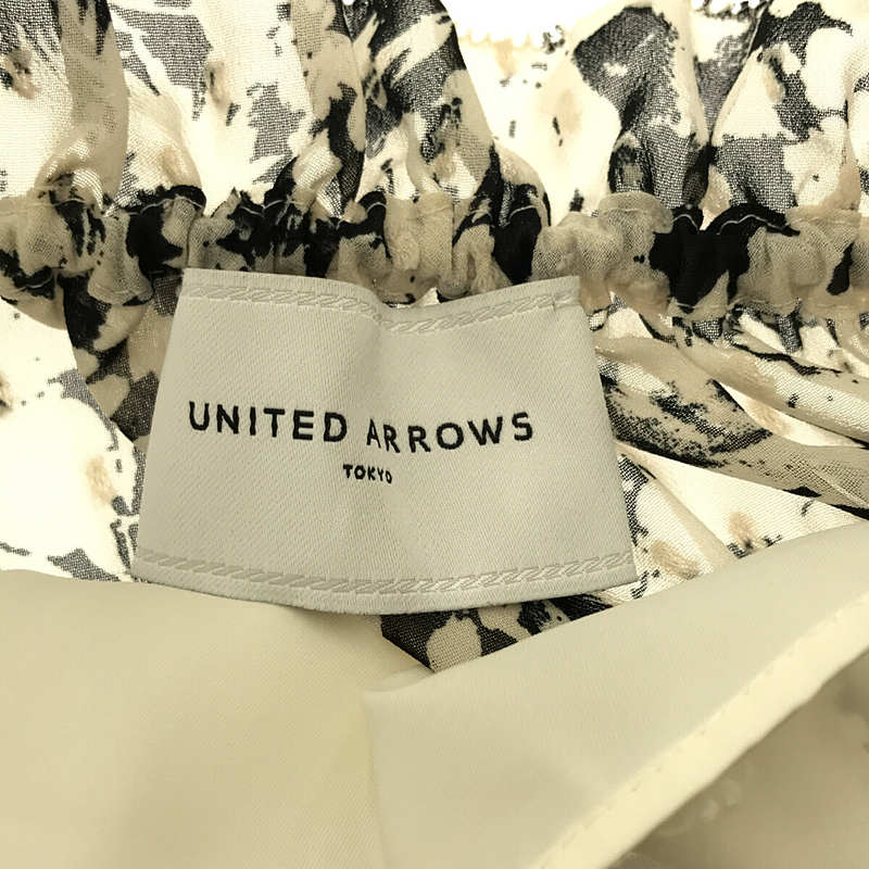 UNITED ARROWS / ユナイテッドアローズ キャミソールペチコート付き フラワー 花総柄 ノースリーブ ロング ワンピース