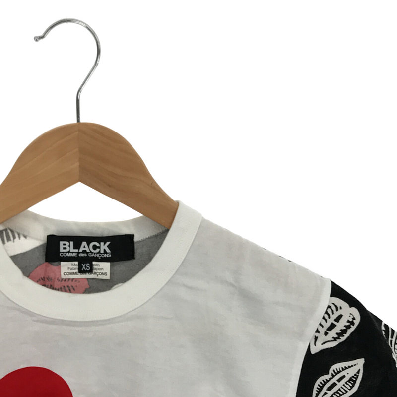 BLACK COMME des GARCONS / ブラックコムデギャルソン × ディズニー ミッキー リップ 切替Tシャツ