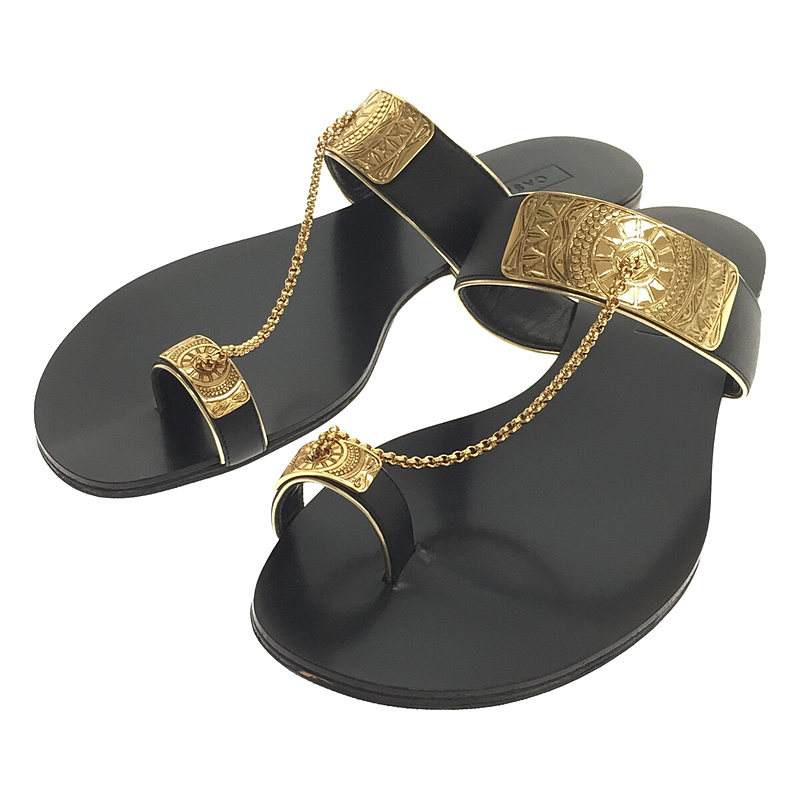 カサデイ CASADEI CHAIN SANDAL フラットサンダル10cmアウトソール