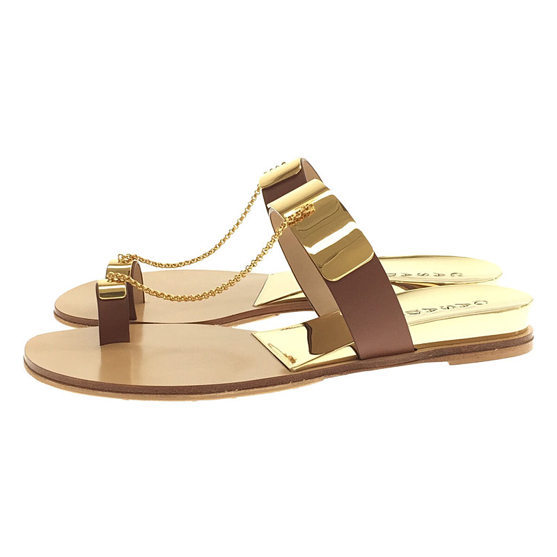 CASADEI / カサデイ AP STUDIO エーピーストゥディオ 取扱い GOLD CHAIN SANDALS ゴールド メタル チェーン サンダル 箱・保存袋有