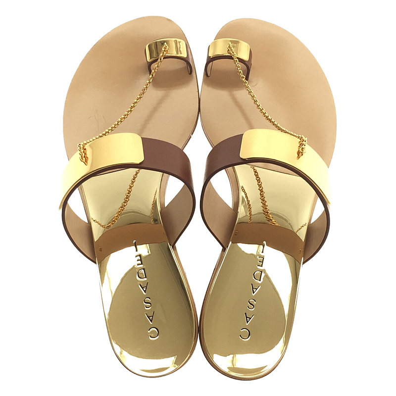 CASADEI / カサデイ AP STUDIO エーピーストゥディオ 取扱い GOLD CHAIN SANDALS ゴールド メタル チェーン サンダル 箱・保存袋有