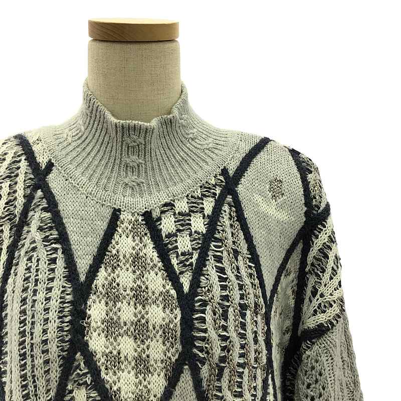 rurumu: / 縷縷夢兎るるむう sacredness garden mix pattern knit pullover / ハイネック ニット