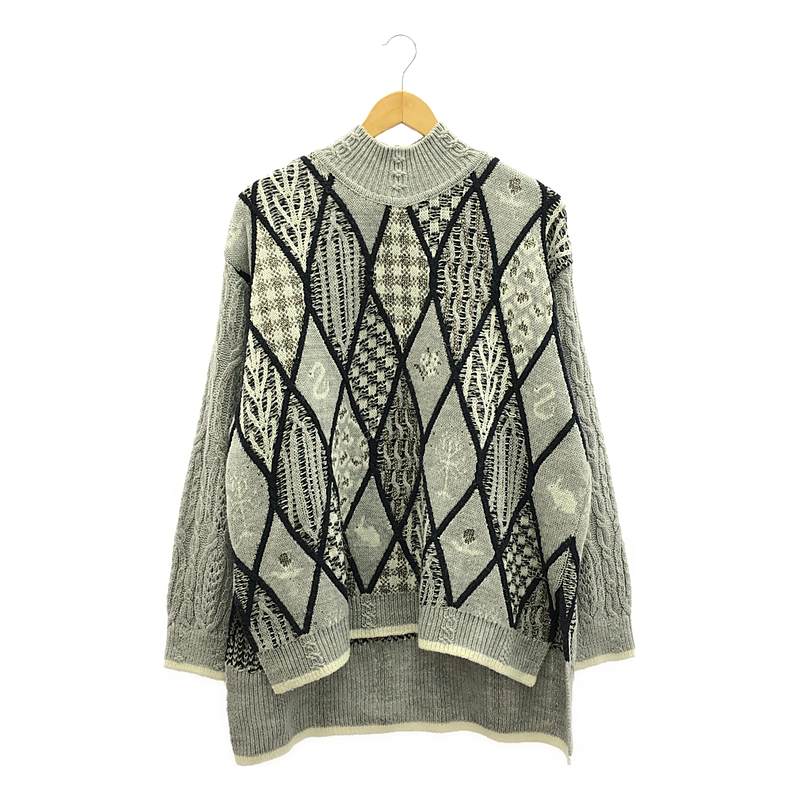 rurumu: / 縷縷夢兎るるむう sacredness garden mix pattern knit pullover / ハイネック ニット