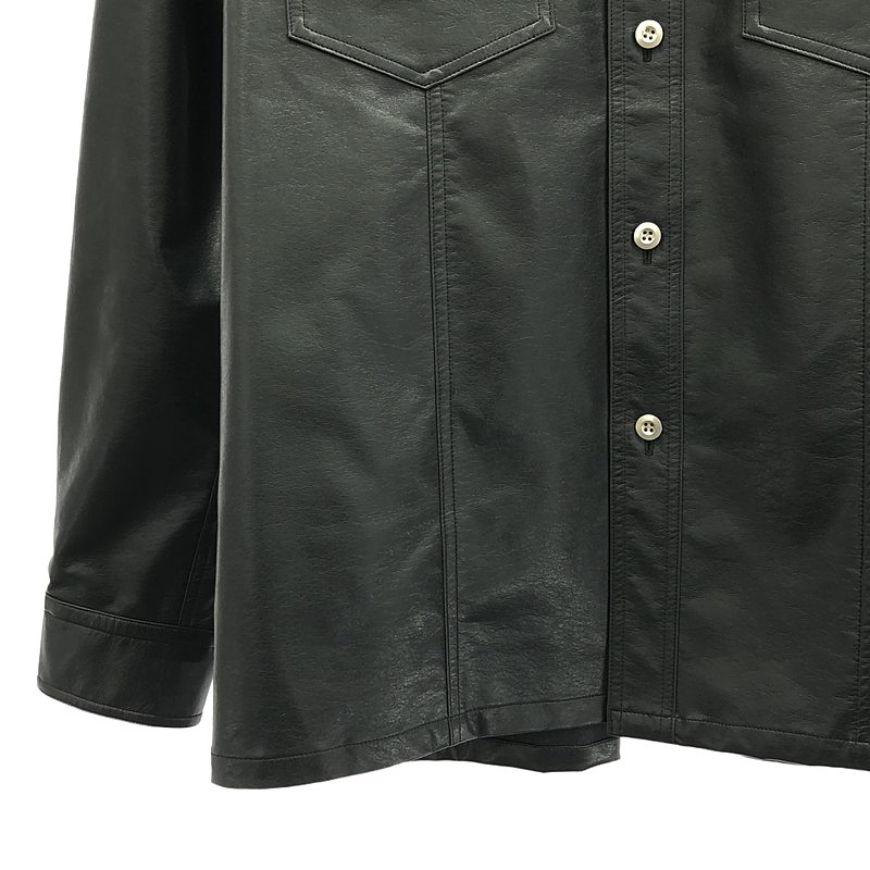JOHN LAWRENCE SULLIVAN / ジョンローレンスサリバン VEGAN LEATHER MILITARY SHIRT フェイクレザー ミリタリー シャツ