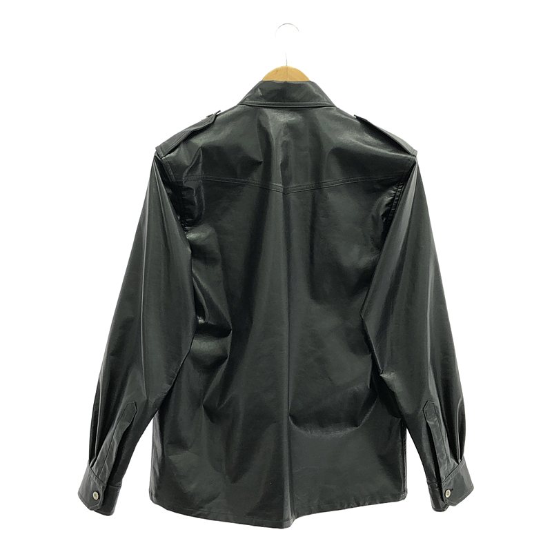 JOHN LAWRENCE SULLIVAN / ジョンローレンスサリバン VEGAN LEATHER MILITARY SHIRT フェイクレザー ミリタリー シャツ