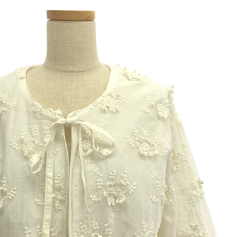 その他 3D embroidery  / エンブロイダリー ボレロ ノーカラー ジャケット / 総裏地