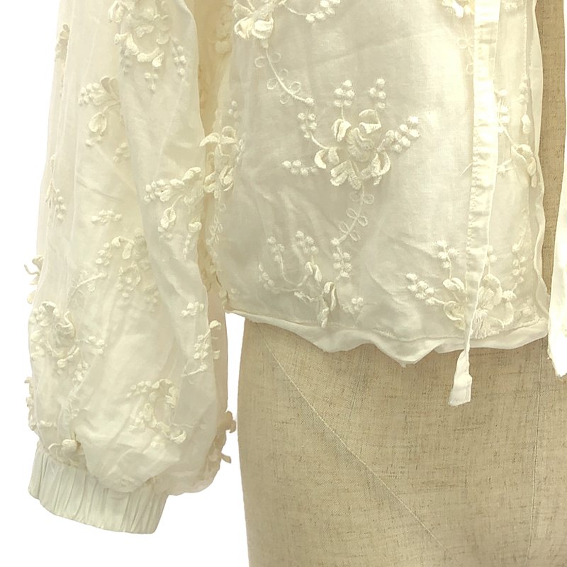 その他 3D embroidery  / エンブロイダリー ボレロ ノーカラー ジャケット / 総裏地