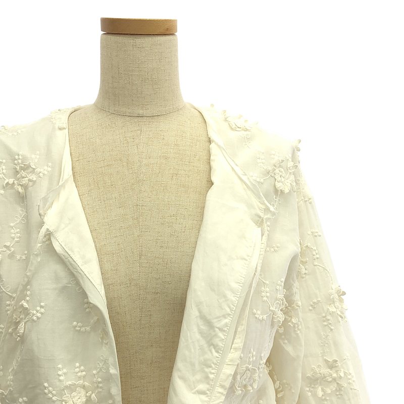 その他 3D embroidery  / エンブロイダリー ボレロ ノーカラー ジャケット / 総裏地