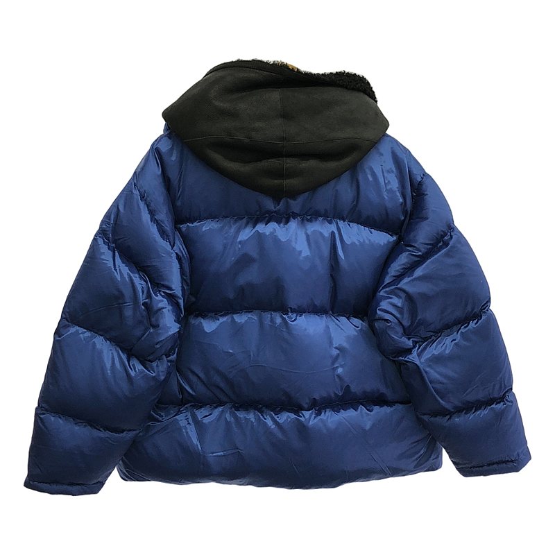 YVES SALOMON / イヴサロモン YS ARMY / 着脱可レザーレイヤード ダウンジャケット フーディ