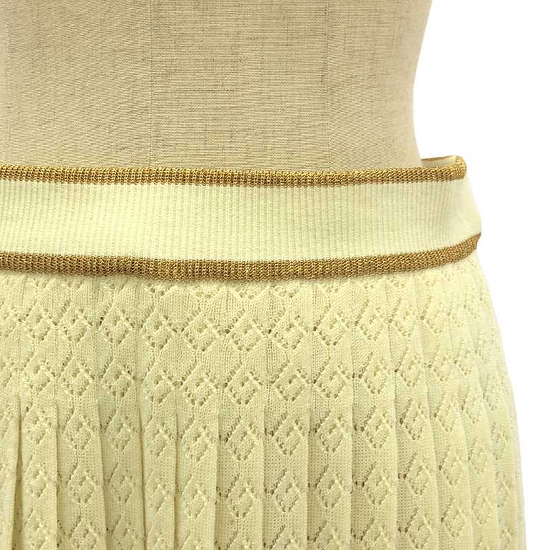 GUCCI / グッチ ウェブ ストライプ コットン ニット プリーツスカート