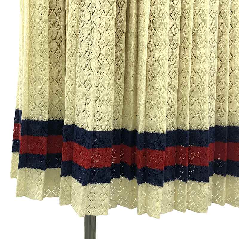 GUCCI / グッチ ウェブ ストライプ コットン ニット プリーツスカート