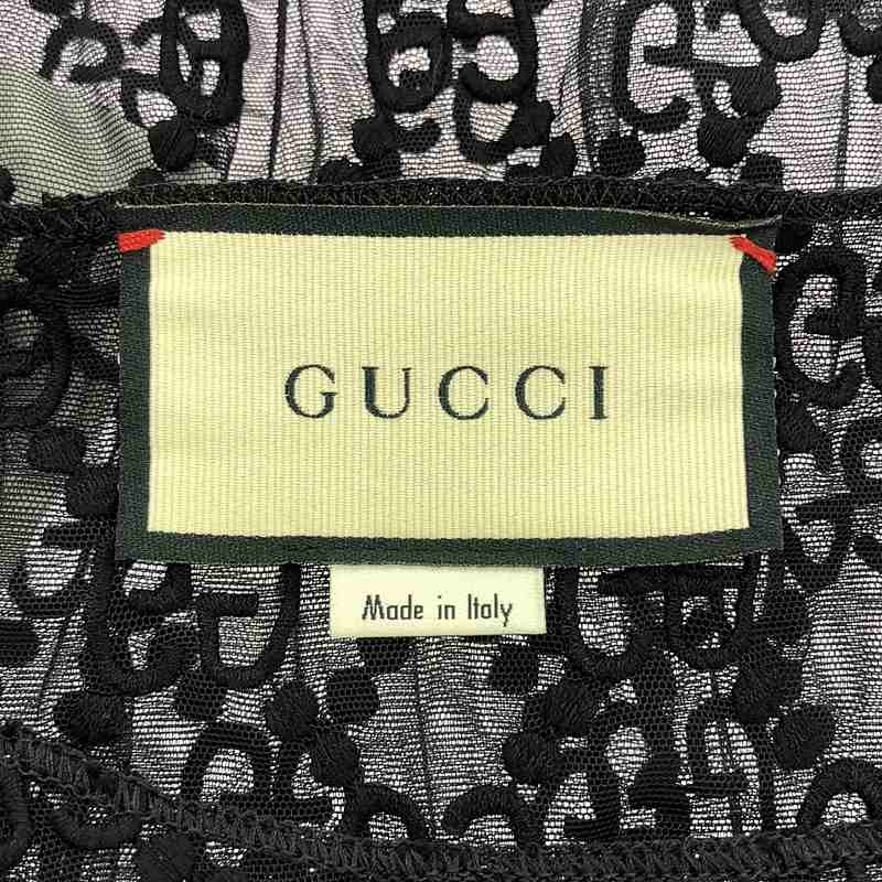 GUCCI / グッチ GG Embroidered Tulle T-Shirt  チュール カットソー
