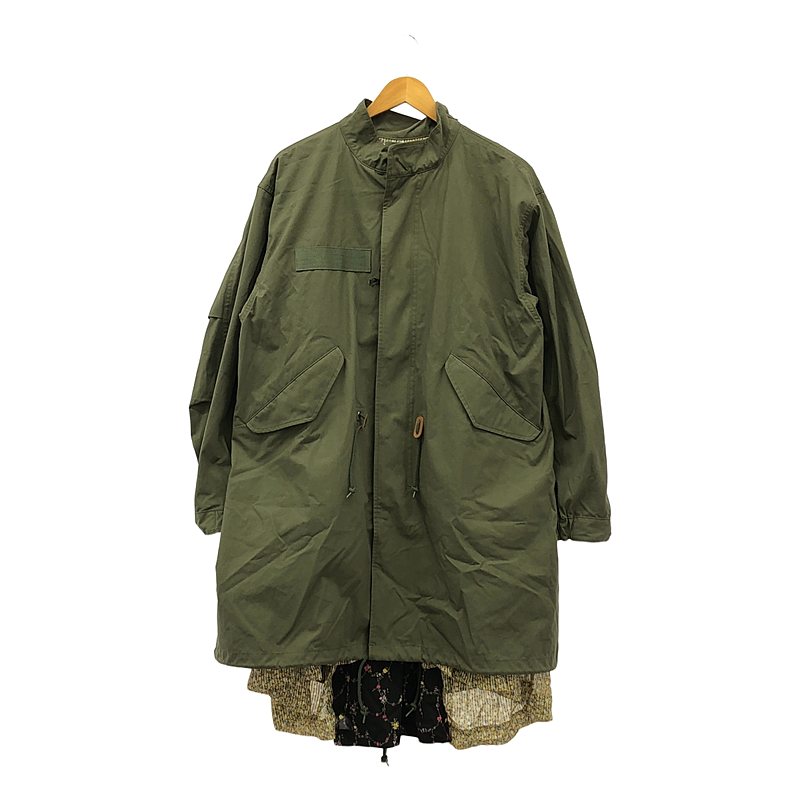 JUNYA WATANABE COMME des GARCONS / ジュンヤワタナベ リバーシブル ミリタリー モッズコート / 着脱可フード / 総柄裏地