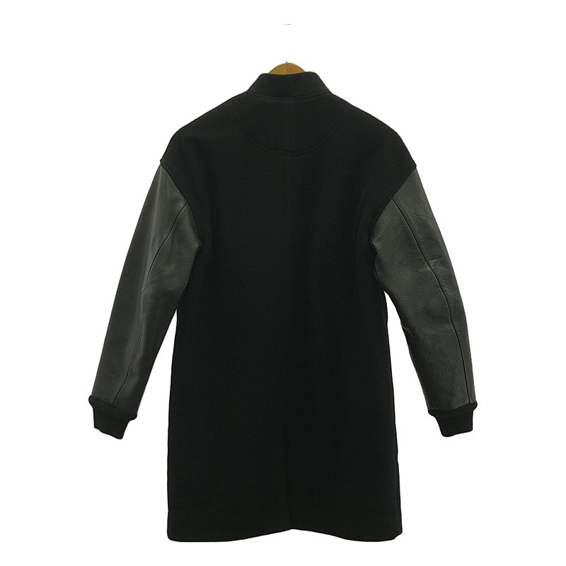 T by Alexander Wang / ティーバイアレキサンダーワン レザー ウール コンビ ロング スタジャン コート