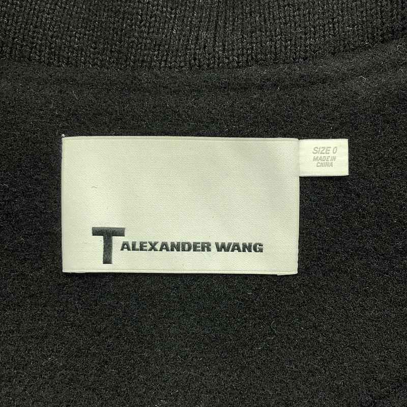 T by Alexander Wang / ティーバイアレキサンダーワン レザー ウール コンビ ロング スタジャン コート