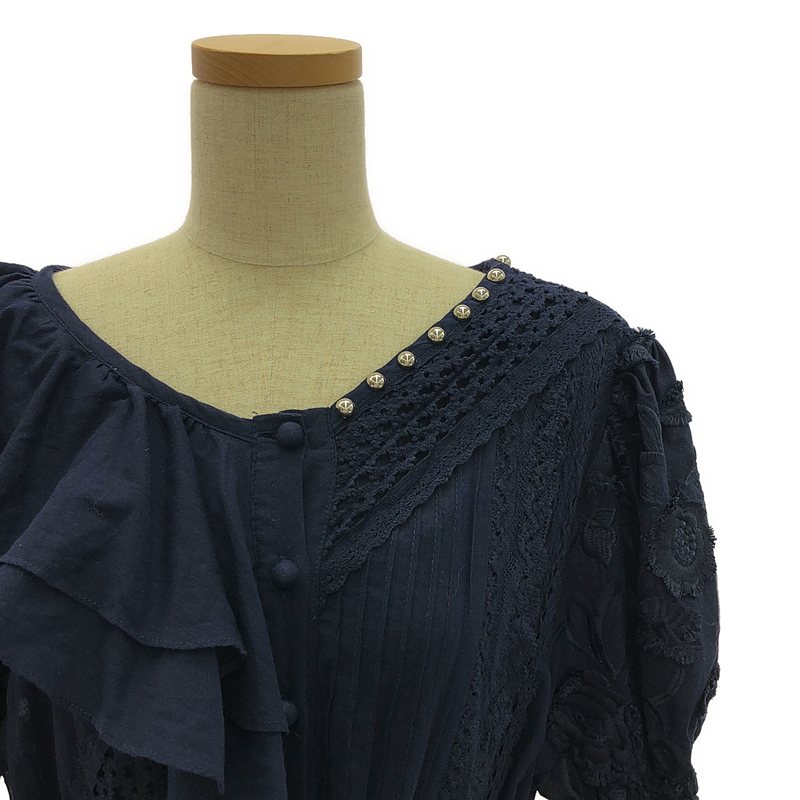 rurumu: / 縷縷夢兎るるむう エンブロイダリー ベルテッド ワンピース / インナーキャミソール付き