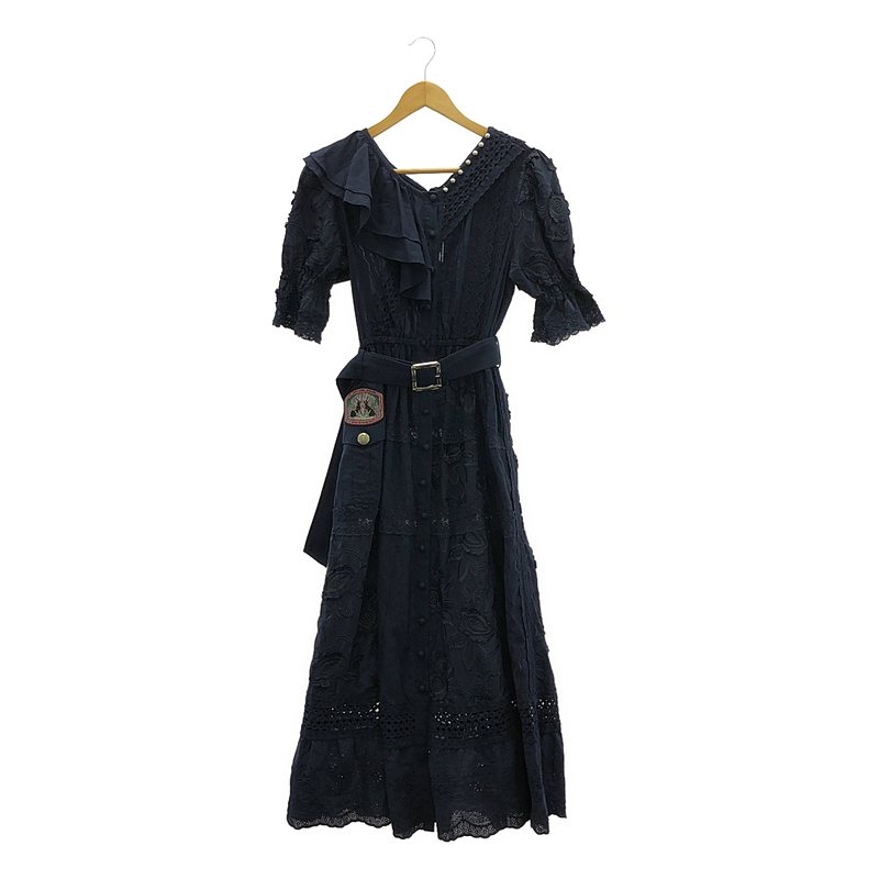 rurumu: / 縷縷夢兎るるむう エンブロイダリー ベルテッド ワンピース / インナーキャミソール付き