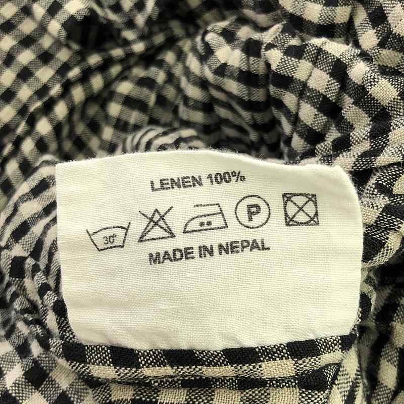 jujudhau / ズーズーダウ リネン ギンガムチェック ボリューム スカート