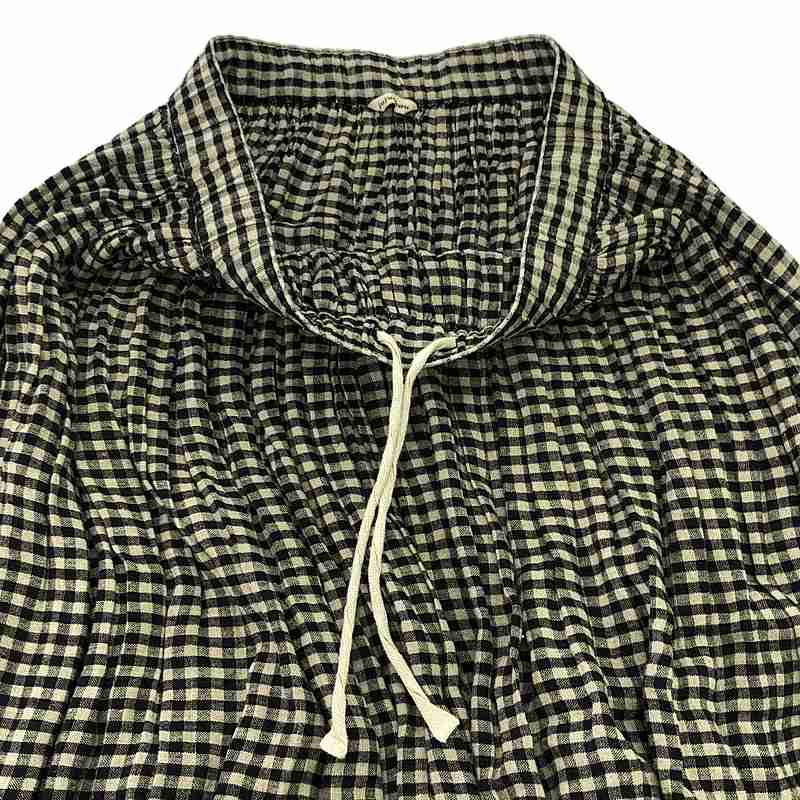 jujudhau / ズーズーダウ リネン ギンガムチェック ボリューム スカート