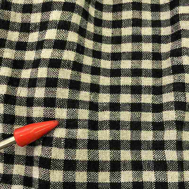 jujudhau / ズーズーダウ リネン ギンガムチェック ボリューム スカート