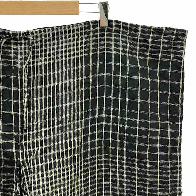 その他 チェック リネン サルエルパンツ