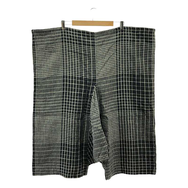 その他 チェック リネン サルエルパンツ