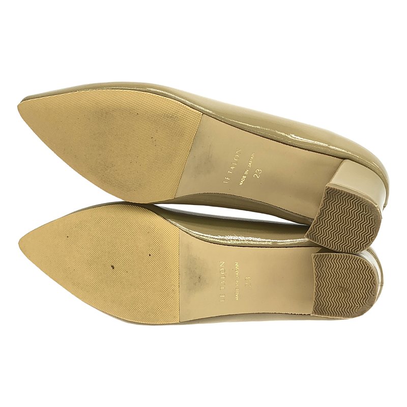 その他 パテントレザー ポインテッドトゥ チャンキーヒール パンプス