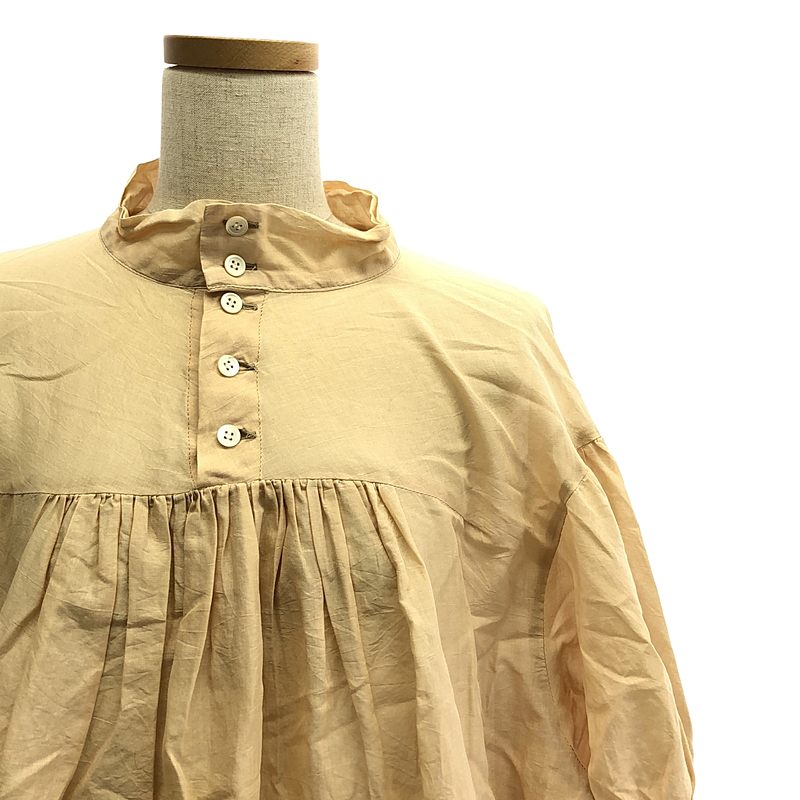 tricot COMME des GARCONS / トリココムデギャルソン コットン ハイネック ギャザー ブラウス