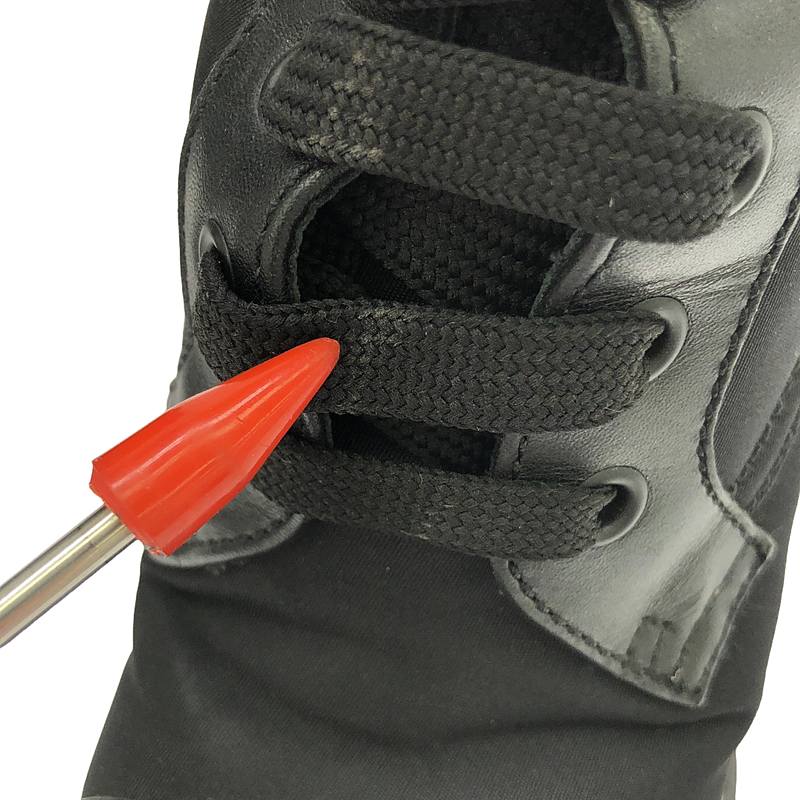 PRADA / プラダ Leather and Nylon Ankle Boots / プレート ナイロン切替 レザー ヒールブーツ